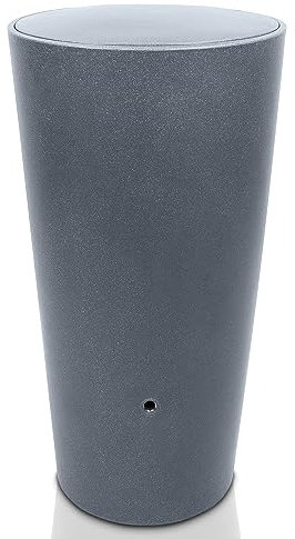 YourCasa Regentonne 210 Liter [Aquaform] mit Metallgewinde und Deckel- Regenfass Frostsicher aus Kunststoff - Regenwassertonne - Regenwassertank Garten Wassertank Regensammler (Grau)