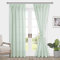 DWCN Voile Vorhänge mit Kräuselband Leinenoptik 2 Stücke Halbtransparent Vorhänge für Wohnzimmer,Durchsichtige Gardinen,Grün,225x140cm (Höhe x Breite)