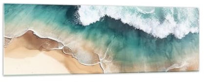 Panorama Bilder auf Glas 160x50cm Glasbild Küste Strand Meer Groß XXL Wanddeko Bild im Glas Schlafzimmer Küche Wandbilder Dekoration Wohnzimmer Modern Wall Decor Wand Kunstdruck Art GAB160x50-5747