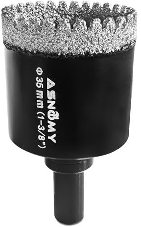 ASNOMY 35 mm Punte diamantate per piastrelle, Sega a tazza diamantata dentate, Frese a Tazza Diamantate per trapano per vetro, piastrelle, porcellana, pietra granito, quarzite