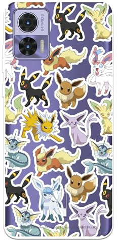 Schutzhülle kompatibel mit Motorola Edge 30 Neo Offizielle Pokémon Eevee Evolutions zum Schutz Ihres Handys. Flexible transparente Silikonhülle, offizielle Pokémon-Lizenz