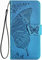 TEYYOS Schmetterling Flip Folio Hülle für ZTE Blade A73 5G, Schutzhülle PU/TPU Leder Klapptasche Handytasche mit Kartenfächer, Handyhülle - Blau