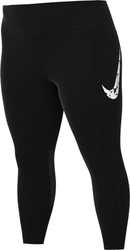 Nike Damen Hose W Nk FST Sw Hbr Df Mr 7/8 Tgt, Black/White, FN3268-010, 2XL