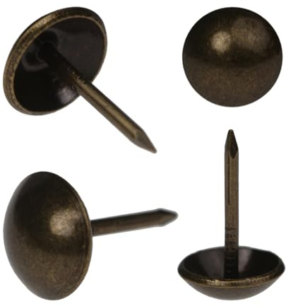 Upholstery Tacks for Furniture Vintage Upholstery Nails Tacks for Decorative 100Pcs Furniture Sofa Thumb Nails Pins Assortment Kit 7/16 Head Diameter Upholstery Nails Decorative Tacks for Furniture