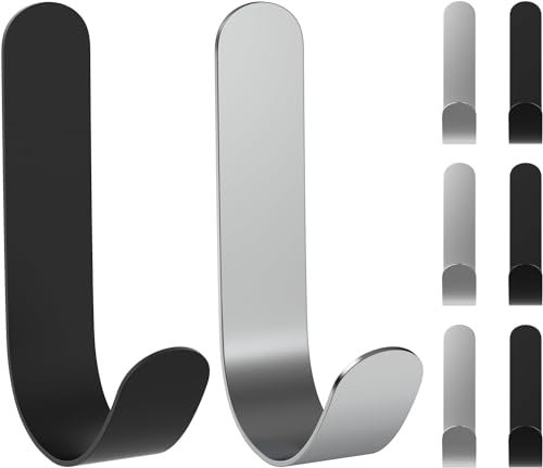 Widisun Wandhaken Selbstklebend 8 Stück Handtuchhaken Selbstklebend Haken Selbstklebend Edelstahl Starke Klebehaken Wall Hooks Mehrzweck Haken Wasserdicht Klebehaken für Küche Badezimmer