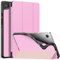 MoKo Custodia Compatibile con Samsung Galaxy Tab A9 8.7 2023 (SM-X110/X115/X117), Smart Cover Ultrasottile in TPU con Supporto a Tre Ante Custodia Galaxy Tab A9 8.7 2023, Fiore Rosa