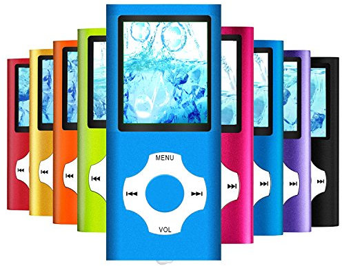 Hotechs Lecteur MP3/MP4 avec carte mémoire de 32 Go, design fin, écran LCD numérique, écran 1,8, radio FM (jaune)
