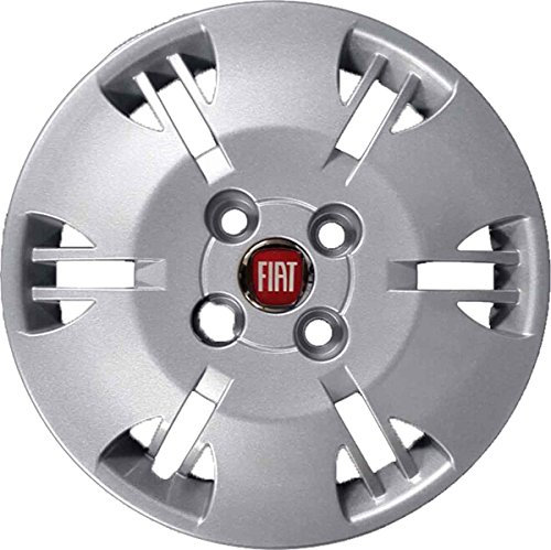 Satz mit 4 anpassbaren Radkappen – für FIAT Panda New Dynamic (ROTES Logo) – Durchmesser 13 Zoll – Nicht original