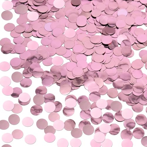 Ruidee 50g/1.76oz Konfetti aus Metallfolie 15mm Rund Papier Konfetti Glitzer Streudeko Dekoration Tischkonfetti Deko für Ballon,Hochzeiten,Geburtstagen (YZX/Pink)