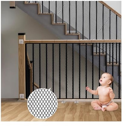 Rete di protezione per scale, 3 metri, rete di sicurezza per bambini, balcone, rete di protezione per gatti, ringhiere per scale, rete di protezione per neonati e animali domestici, 3 x 0,9 m, colore