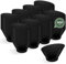 Horeca Collection - 200 Uds Bol Redondo Grande Asimétrico Negro 250 cc - 10,6 x 6,8 cm - Vasitos Aperitivos Plastico - Vasitos para Postres - Catering - Cuencos - Vasos - Finger Food