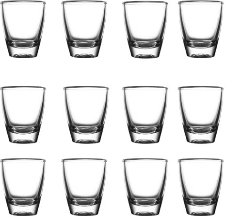 12 Verres à Shot en Verre, Verre à vin En Forme D'œuf, Verre dur, Avec Fond épais, Résistant au Lave Vaisselle, Verres à Shot Transparents, pour les Fêtes, les Clubs, les Bars, les Boissons