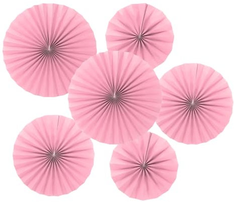 PATIKIL 8/12/16 Paper Fans Hanging Decoration, 12 in 1 Set Round Honeycomb Fans with Pearl for Birthday Wedding Graduation Events Party, Pink
