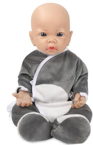Vollence 40cm Silikon Reborn Baby Puppe, Keine Vinylpuppen, Neugeborene Babypuppe, Kinder und Sammler - Junge