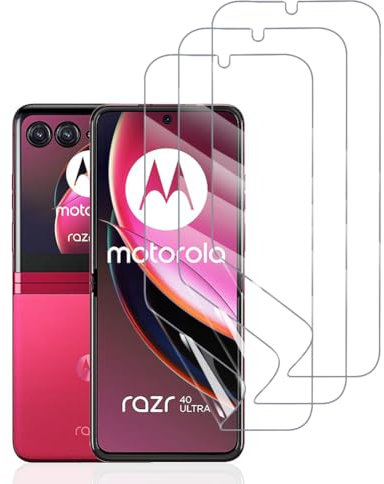 Hhfcryst Pellicola Idrogel Protettiva per Motorola Razr 40 Ultra, 3 Pezzi HD Trasparente Morbido TPU Protezioni per Lo Schermo(Non Vetro Temperato)