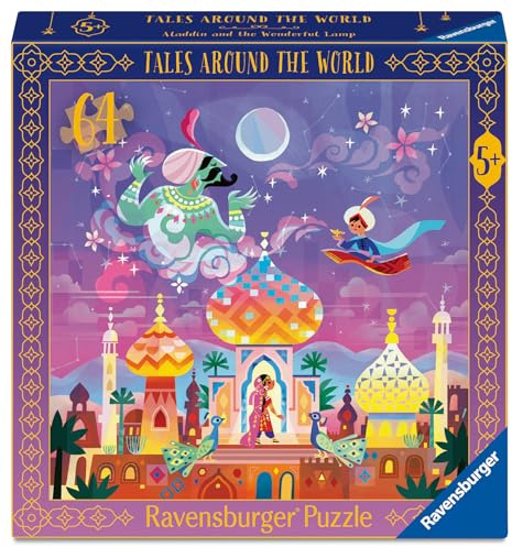 Ravensburger Tales Around the World 64 Piece Jigsaw Puzzle – Aladdin and the Wonderful Lamp | Kids Puzzle with Story Poster | Educational Fairytale Puzzle for Children Aged 4+