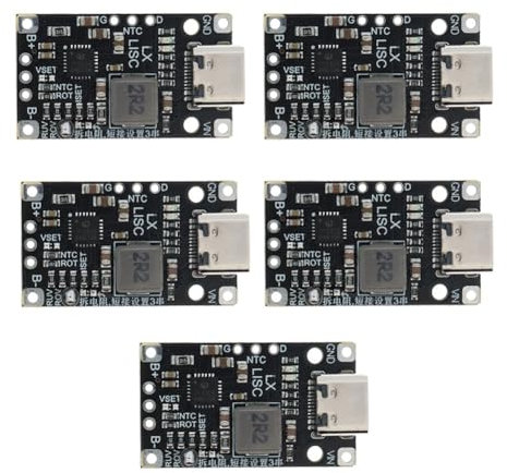 Bordhap 5 PièCes Type-C 3S Module de Charge de Batterie au Lithium 8,4 V 12,6 V avec Support éQuilibré Charge avec Indicateur