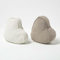 HOMESCAPES Weighted Fabric Door Stop, Decorative Cute Hearts, Set of 2, Heavy Novelty Doorstop, Polyester & Sand, Indoor Decoration for Home & Office - Grey & White 1.5kg