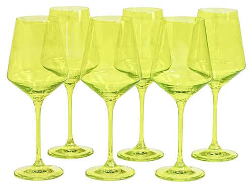 UFER GLASSWARE Lot de 6 verres à vin colorés (Neon Spill)