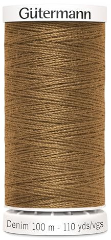 Nähmit - Gütermann DENIM 100-Meter Jeansgarn hochwertig und reißfestes Nähmaschinengarn + GRATIS FARBKARTE (A10-2000)