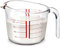 WANDGU Verre doseur de 500 ml : verre borosilicate, gobelet doseur avec graduations, résistant à la chaleur, double graduation pour ingrédients liquides/solides, verre doseur de laboratoire
