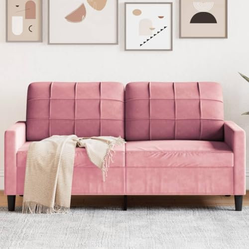 Snsowed 2-Sitzer-Sofa Rosa 140 cm Samt, Loungesofa, Sofas & Couches, Relaxsofa, Couch für Wohnzimmer - 4007627