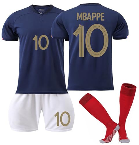 Generisch 22/23 Frankreich Fußballtrikot, Hause/Auswärts Fußball Trikots Shorts Socken Set, Erwachsene/Kinder Fussball Jersey Trainingsanzug für Jungen Herren