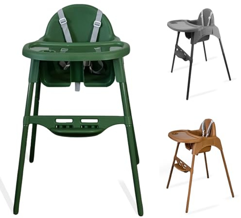 Bemesu Hochstuhl Baby, Kinderhochstuhl mit Tablett, 2-in-1 Verstellbarer Kinderstuhl, Kinder Essen Stuhl für 6 Monate bis 3 Jahre (Max. 15 kg), Hochstühle Grün