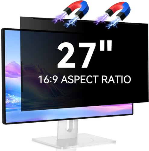IPROKKO 27-Zoll Magnetischer Blickschutzfilter für 16:9 Monitor, Abnehmbarer Sichtschutz Anti Blaulicht Blendschutz Blickschutzfolie, Bildschirmschutz für 27 Zoll Hp Dell Acer Lenovo Asus