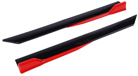 ZDETGU Seitenschweller, Kipphebel, Universelles ABS, Verstellbare Seitenschweller, Verlängerung, Splitterlippe, Stilvolles Aerodynamisches Design für Autoenthusiasten, 105 Cm (Schwarz und Rot)