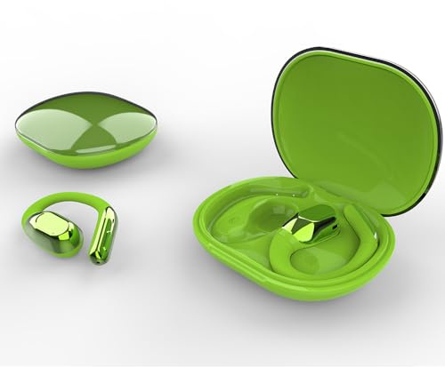 OYIB Bluetooth 5.4 Stereo Kopfhörer mit Bass und Noise Cancelling Mikrofon, Open Ear Kopfhörer mit Ohrbügel, Deep Green