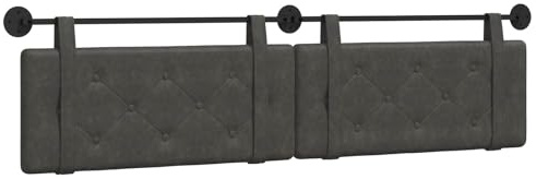Owoxanthellate Hängendes Kopfteil Bettkopfteil Wandmontage Kunstleder Schwarz Antik Polsterkopfteil Wandpolster für Bett Bank Bettenrückwand Geknöpftes Design 210x55 cm