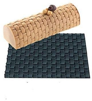 Tapis Vienna pour bûche de Noël effet tressage - Silikomart