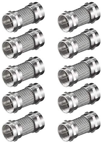 PerfectHD 10 Stück SAT-Kabel Verlängerung F-Verbinder Adapter F-Stecker Steckverbinder Koax
