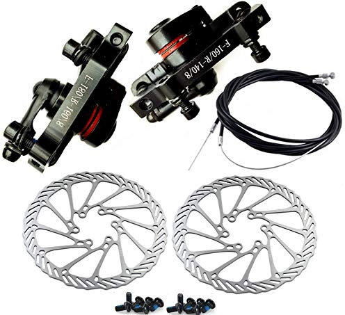 BlueSunshine MTB BB8 Mechanical Disc Brake Front and Rear 160mm Whit Bolts and Cable