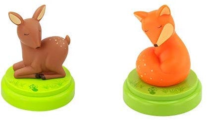ANSMANN Nachtlicht Reh - Süße Einschlafhilfe mit Touch Sensor & Timer - LED Nachtlicht für Baby & Nachtlicht Fuchs - Süße Einschlafhilfe mit Touch Sensor & Timer - LED Nachtlicht für Baby