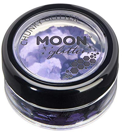 Classic Chunky Glitter by Moon Glitter - Lavender - Cosmetic Festival Makeup Glitter for Face, Body, Nails, Hair, Lips - 3g
