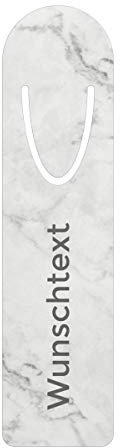 printplanet® - Metall-Lesezeichen mit Namen oder Text bedrucken - Buchzeichen mit eigenem Text selbst gestalten -Maße: 3,2 cm x 12,7 cm - Motiv: Marmor