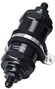 Auto Kraftstofffilter, Universeller Ölkraftstofffilter, Benzinfilter, 100 Mikron Aluminium High Flow Kraftstoff Inline Auto LKW Benzinfilter AN6 /AN8 /AN10,Schwarz
