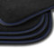 Bär-AfC Auto Fußmatten Premium passend für VW Golf 3 Cabrio 1993-1998, Autoteppiche Velours Schwarz, Nubuk Band Schwarz, Doppelnaht Blau + Blau, Set 4-teilig, VW09772