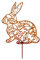99PANDAS Großer Edelrost Hase mit Ornament | Oster Hase Bodenstecker Metall | Beetstecker Garten Oster-Deko