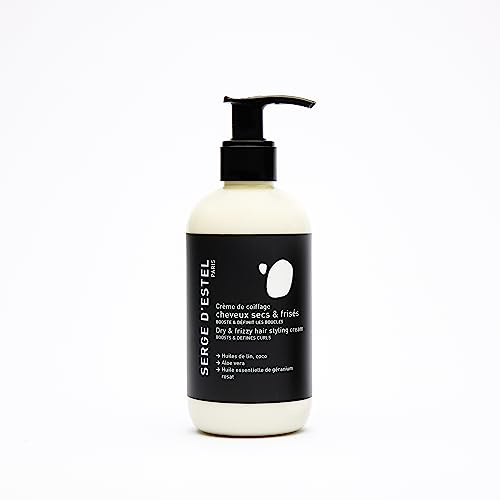 SERGE D'ESTEL PARIS Styling Creme Trockenes und krauses Haar 200ml Leave-in Pflege, die Locken nährt und diszipliniert Verleiht Glanz und Geschmeidigkeit Curls Defining Cream100% Vegan Made in Paris