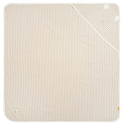 Steiff Baby Unisex Badetuch, Weiches Handtuch mit Kapuze aus Baumwolle, 100 x 100 cm, Weiß (Cloud Dancer), OneSize