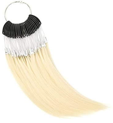 Anneaux de couleur de cheveux vierges 100% humains pour les extensions de cheveux humains et échantillon de teinture de cheveux de salon 30pcs / set (#60 Blond Platine)
