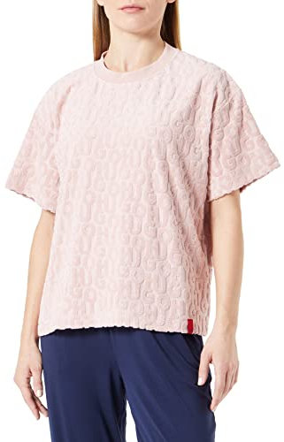 HUGO T- Shirt en Tissu éponge Pyjama_Manches Longues, Rose Clair/Pastel 687, XL Femme