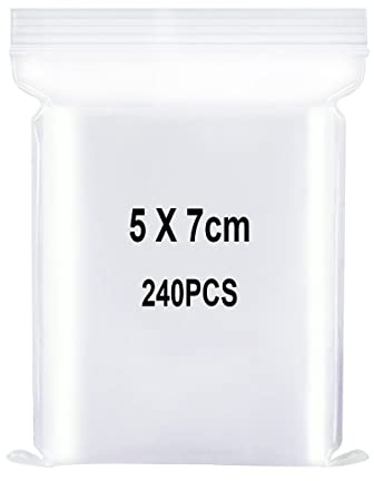 Resealable Clear Plastic Bags, Sealed Bag, Storage Bag, Press Seal Bags, Thickening and Durable, Apply to Electronic Components, 2x2.8(5x7cm) 240PCS