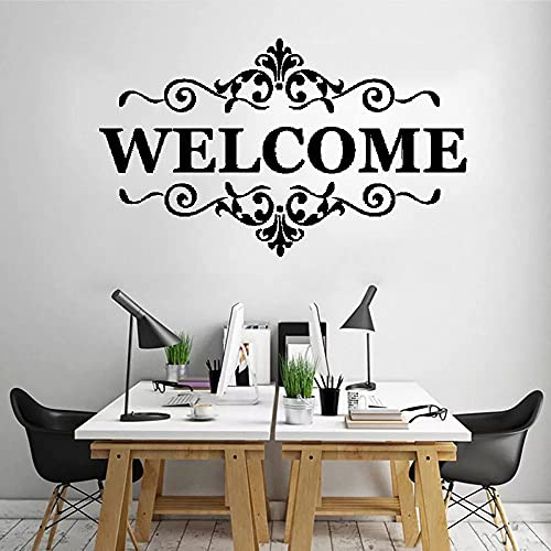 LNSIN Vinyl wall stickers welcome to our home wall decals, welcome quotes decals, welcome, office bedroom decor 96x57cm