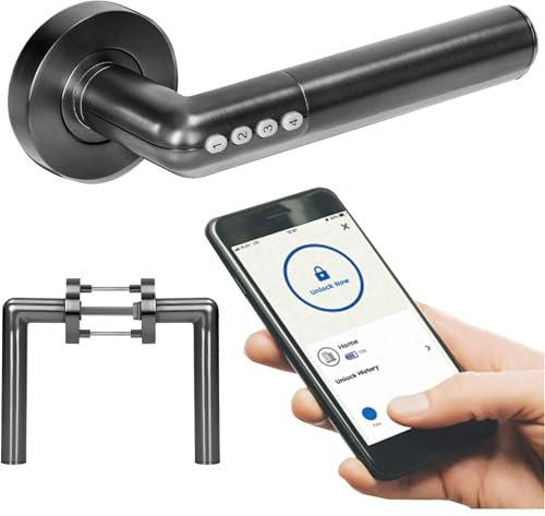 Miratic Serrure Connectée a Code Mecanique Bluetooth 4.0 Poignee Smart Ouvert via Code PIN ou Application IP44 (noir)