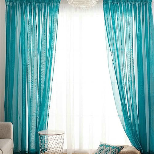 Ayoiow Vorhang Für Fenster, Vorhang Verdunkelung 2Er Set Lake Blue 132X229CM Ür Maximale Verdunkelungsvorhang In Wohnräumen Schlafzimmern Büros