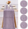 Käsetuch Tischläufer 4 Stück Pack Lila Rohe Baumwolle Tischflagge Transluzent Tischflagge Tüll Tischdecke 10 ft Land Dekoration Küche Hochzeit Urlaub Party Zubehör Lila 300cm